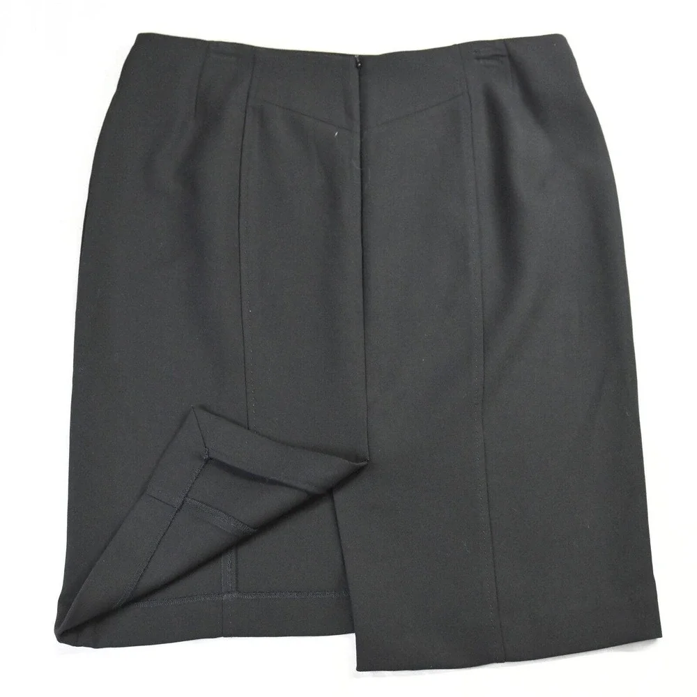 LOFT 14 Black Stretch Ponte-Like Zip Womens Pencil‎ Skirt